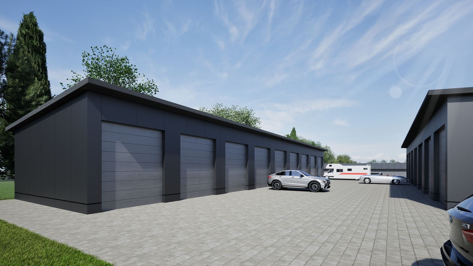 Visualisierung des Garagenhofs